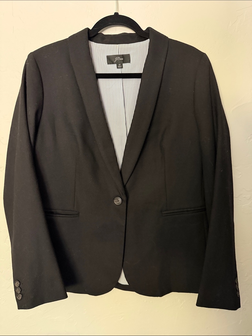 J. Crew Black Shawl-Collar Single-Button Blazer